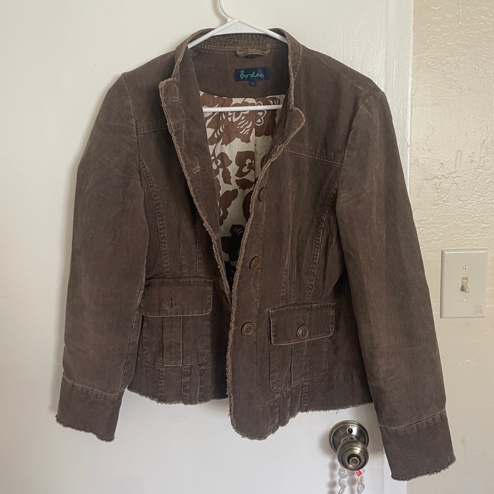 Boden Chocolate Corduroy Jacket